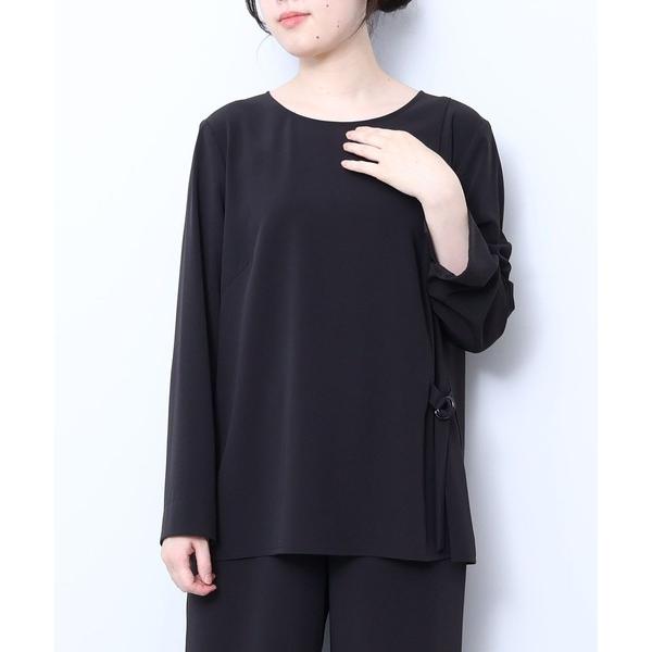 ブラウス シャツ 「L〜5L 大きいサイズ」サテンサイドタックブラウス レディース