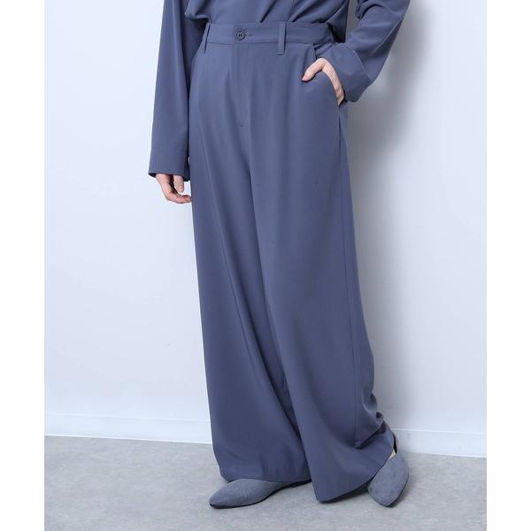 パンツ 「L〜5L 大きいサイズ」サテンすっきりワイドパンツ レディース