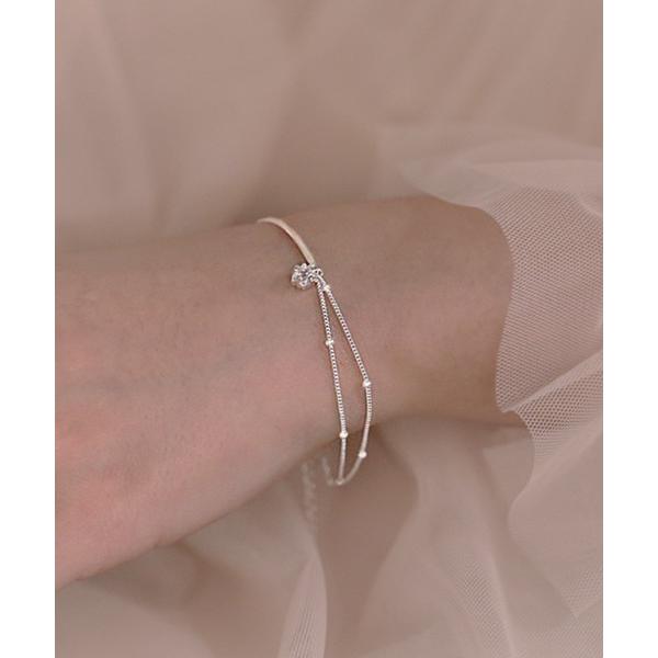 ブレスレット 五角星モチーフ2連チェーンブレスレット レディース メンズ