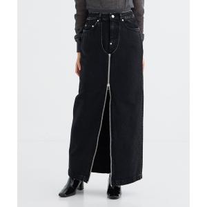 デニムスカート 「JOHN LAWRENCE SULLIVAN/ジョンローレンスサリバン」WASHED DENIM ZIPPED LONG SKIRT