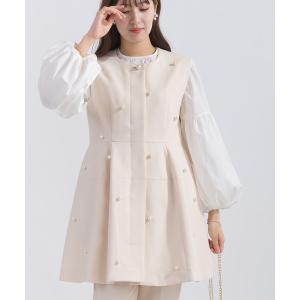 ベスト ジレ パール付きジレ レディース
