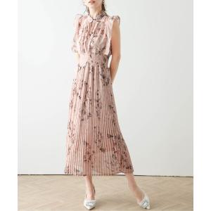 ワンピース 夏 花柄シフォンワンピース