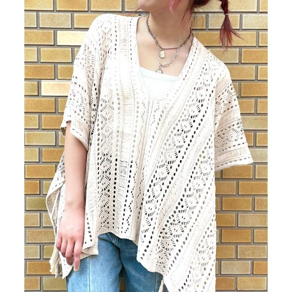 「透かし編み×モモンガシルエット」レディース ニットプルオーバー 体型カバー 春夏秋 レディース
