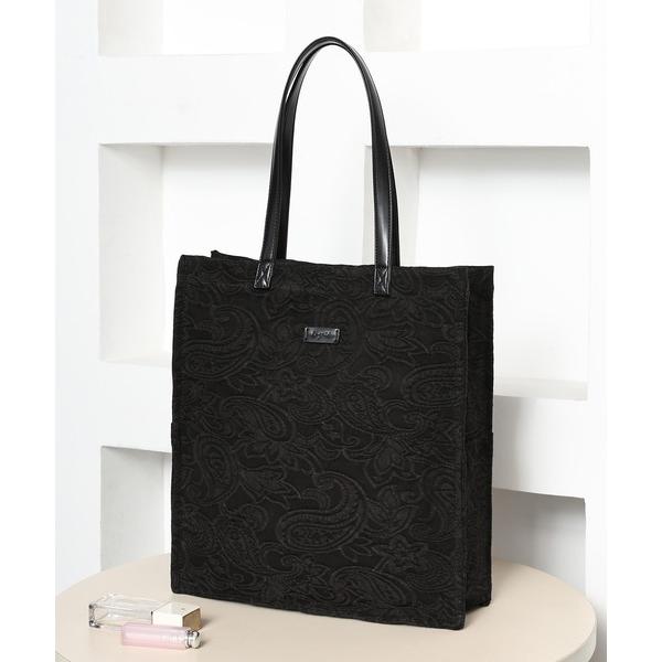トートバッグ 「Ungrid/アングリッド」ペイズリー柄エンボスファブリック　A4トートバッグ レデ...