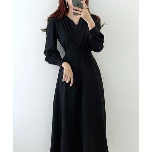 ワンピース ウエストマークカシュクールワンピース