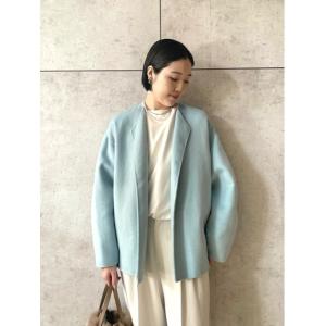 コート アウター 浅Vネックショート丈コート レディース