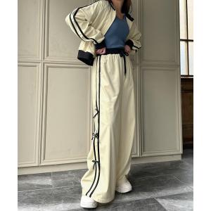 セットアップ トラックジャケット＋リボンパンツ　セットアップ レディース