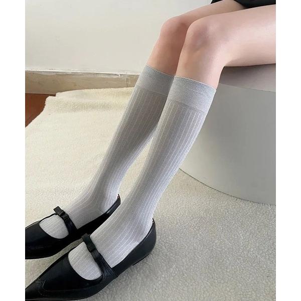 靴下 「 Port / ポート 」 ルーズ ラメ リブ ハイソックス # レディース