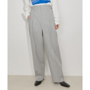 スラックス パンツ 「洗える」ウールギャバ2タックワイドスラックス レディース