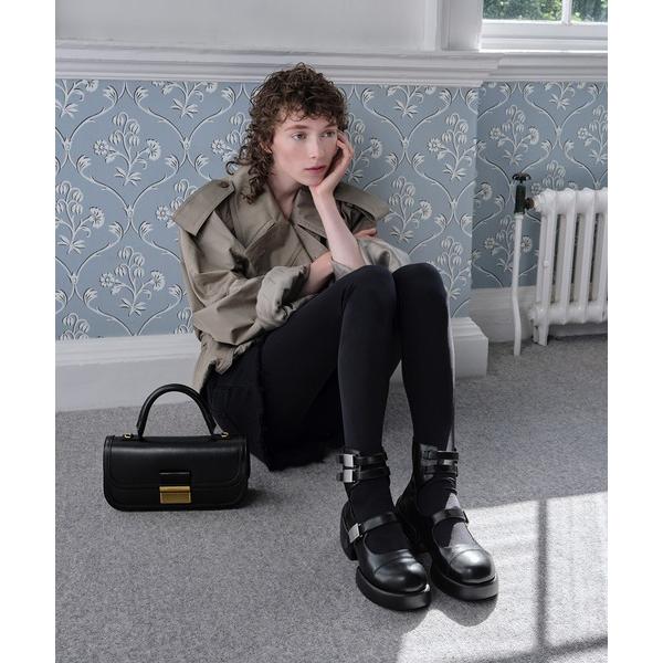 ブーツ Robbie ロビー アンクルストラップチャンキーメリージェーン レディース