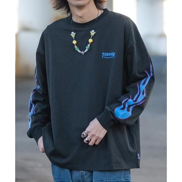 tシャツ 「at」「THRASHER/スラッシャー」OE天竺 バックプリント/袖プリント Long ...