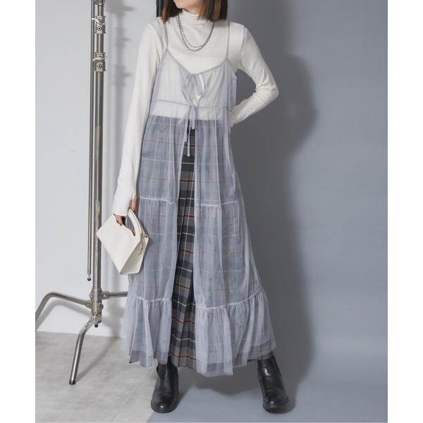 ワンピース チュールティアードキャミワンピース