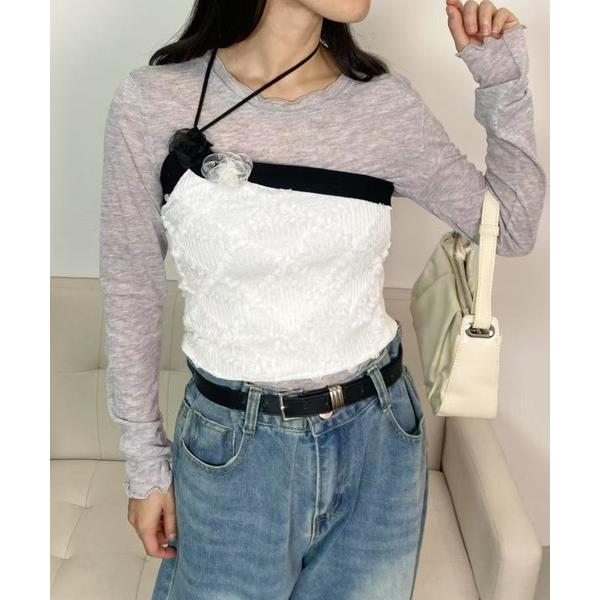 キャミソール チョーカー風ホルターネックキャミソール