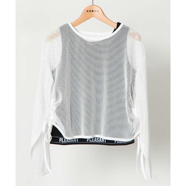 「メッシュ×タンクSET」レディース シアートップス ドロスト付き 重ね着 春夏秋 レディース