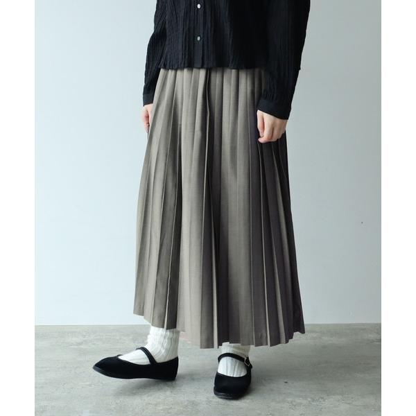スカート T/R ロングプリーツスカート