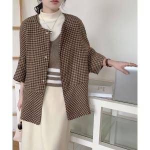 FREE STYLISTS ポンチョ ノーカラーケープポンチョコート レディース