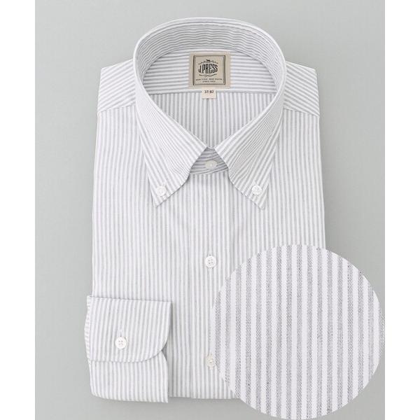 シャツ 「Single Needle Tailoring / 形態安定」メランジカラーストライプ シ...