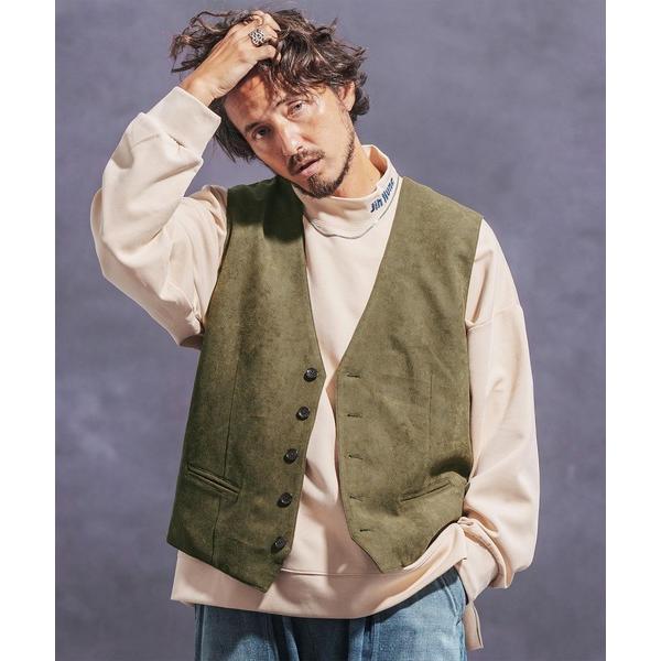 ベスト ジレ mcg3508- フェイクスウェードペイズリーベスト メンズ