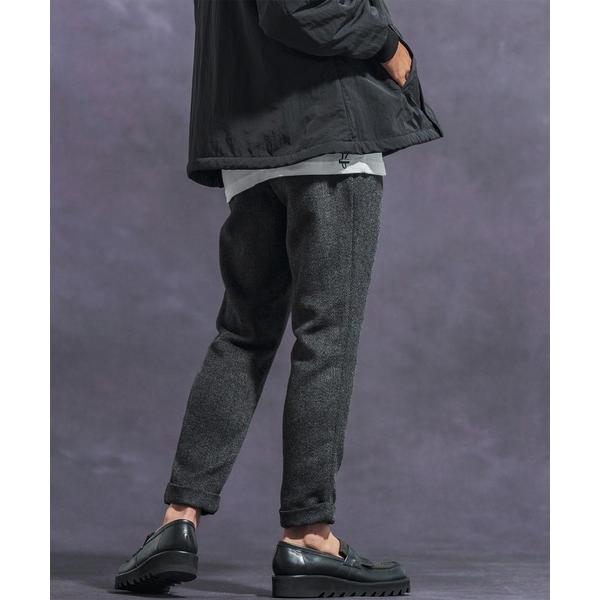 パンツ mp12622- ツイードテーパードロールアップパンツ メンズ