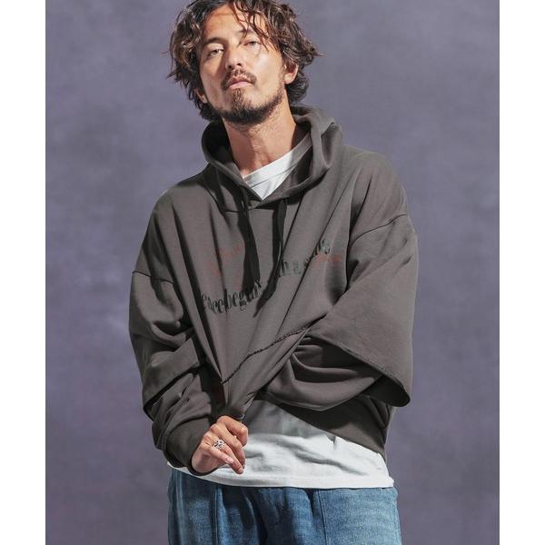 パーカー mpa3532- レイヤード裏毛プリントプルパーカー メンズ レディース