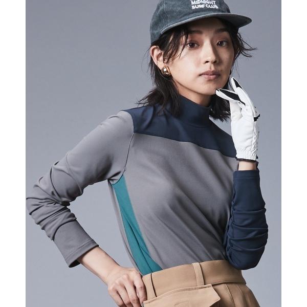 tシャツ 配色ハイネックカットソープルオーバー 「大きいサイズ有」シックスタイルゴルフ レディース