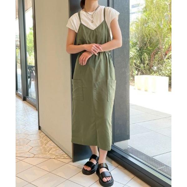 ワンピース 「ミリタリー×ドロスト」レディース キャミワンピース ポケット付き 体型カバー 春夏秋