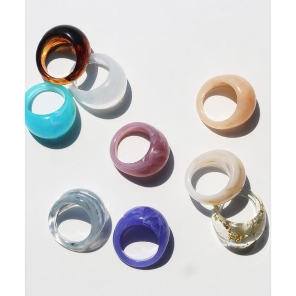 指輪 リング ＊ラウンドクリア アクリルカラーリング レディース