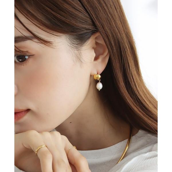 ピアス 金属アレルギー対応 淡水パールピアス レディース