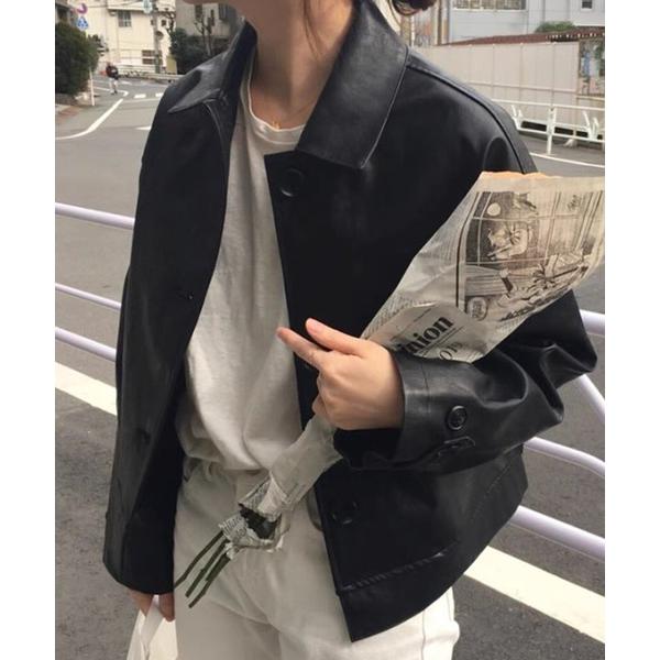 ブルゾン アウター フェイクレザージャケット レディース レディース