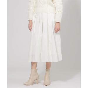 スカート シャンブレーメモリータフタ フレアスカート