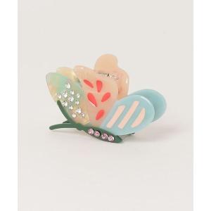 ヘアクリップ 「HIKA」ラインストーン付き蝶モチーフヘアクリップ