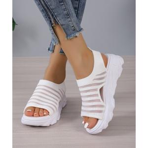 サンダル メッシュ生地厚底サンダル レディース