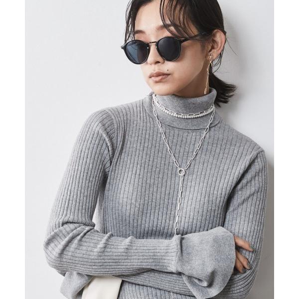 ニット セーター  袖口フレア薄手タートルネックプルオーバー 「大きいサイズ有」シックスタイル レデ...