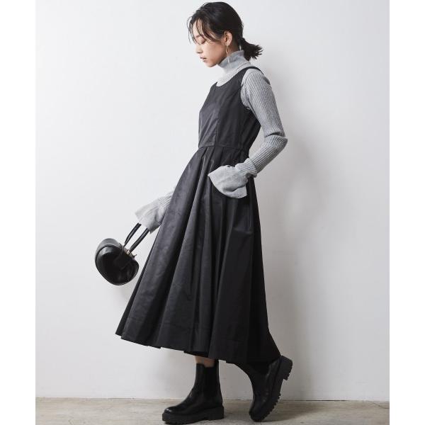 ワンピース 「大きいサイズ」ナイロンツイルノースリーブロングワンピース シックスタイル
