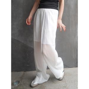 パンツ シアーストライプパンツ レディース