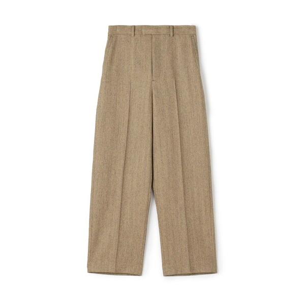 スラックス パンツ ウールサキソニー テーパードパンツ レディース