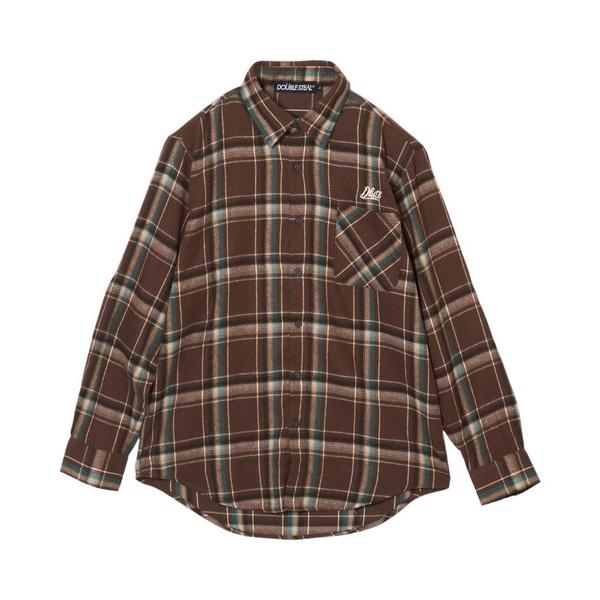 シャツ DBSL筆記体刺繍 チェックシャツ メンズ レディース