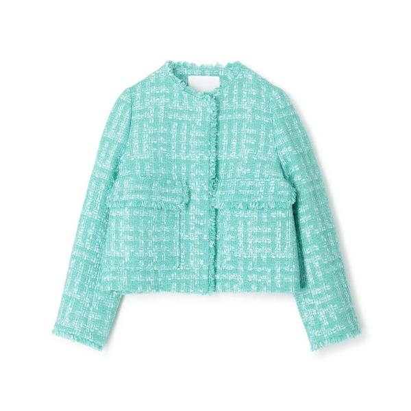 ジャケット ノーカラージャケット Jade vine クルーネックジャケット レディース