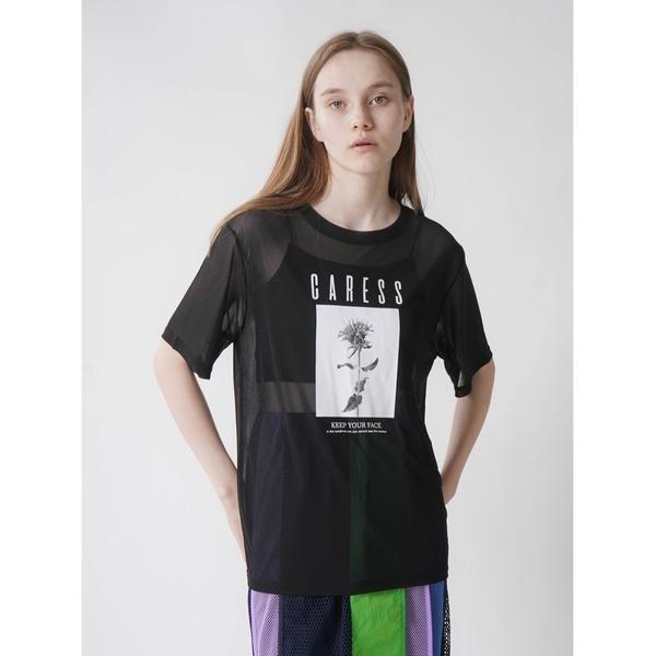 tシャツ PHOTO PRINT SHEER TOPS レディース