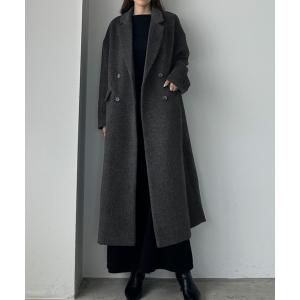 ロングコート　チェスターコート CENEA コート チェスターコート ウエストシェイプツイードロングコート