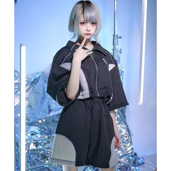 ジャージ 「ililil/イルイルイル」「あのね。コラボジャージ」ロゴ刺繍入りリフレクターパイピング...