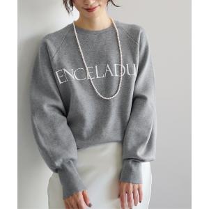 ニット セーター スウェットライクロゴニット レディース