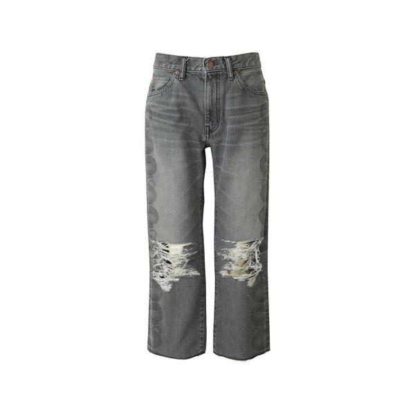 ジーンズ デニム デニムパンツ SNAKE LOOP 8分丈クラッシュデニムパンツ レディース