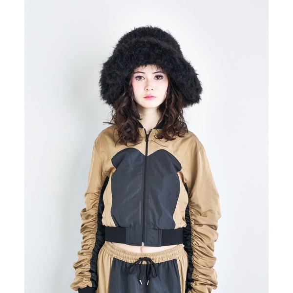 ブルゾン ジャンバー シャーリングビスチェショートトラックジャケット レディース
