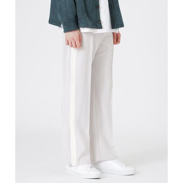 スウェットパンツ ジャージ サイドブレードスリットイージーストレートパンツ メンズ