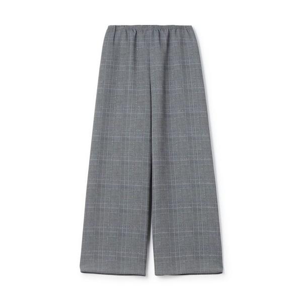 パンツ グレンチェックグリッタープリント リラックスパンツ レディース