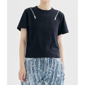 tシャツ 「JOHN LAWRENCE SULLIVAN/ジョンローレンスサリバン」「STUDIOUS別注」ZIP TEE/ジップTシャツ レディース