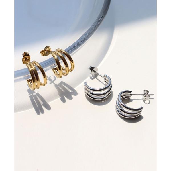 ピアス 金属アレルギー対応 トリプルラインステンレスピアス レディース