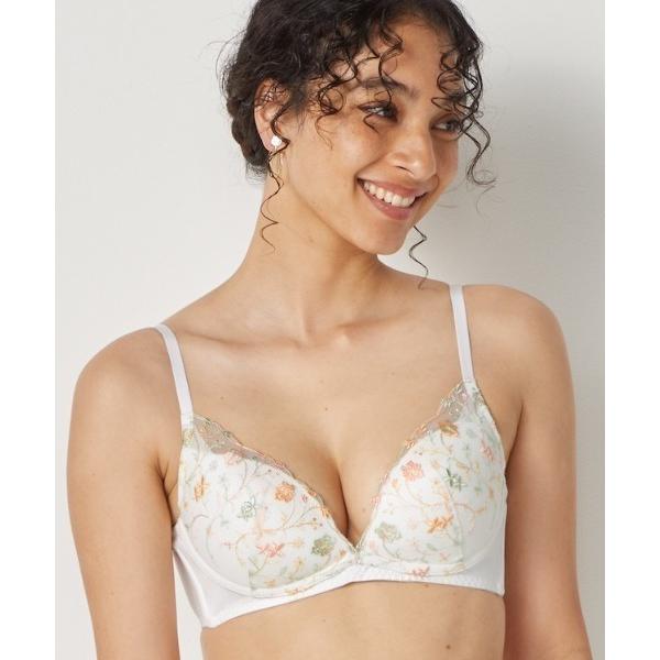 ブラジャー 「脇高で背中の段差スッキリ！」夢みるブラ ノンワイヤー スリムライン ラブブロッサムズ「...