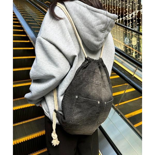 デイバック リュック DEVICE ウォッシュ デニム リュック ナップサック ボディバッグ レディ...